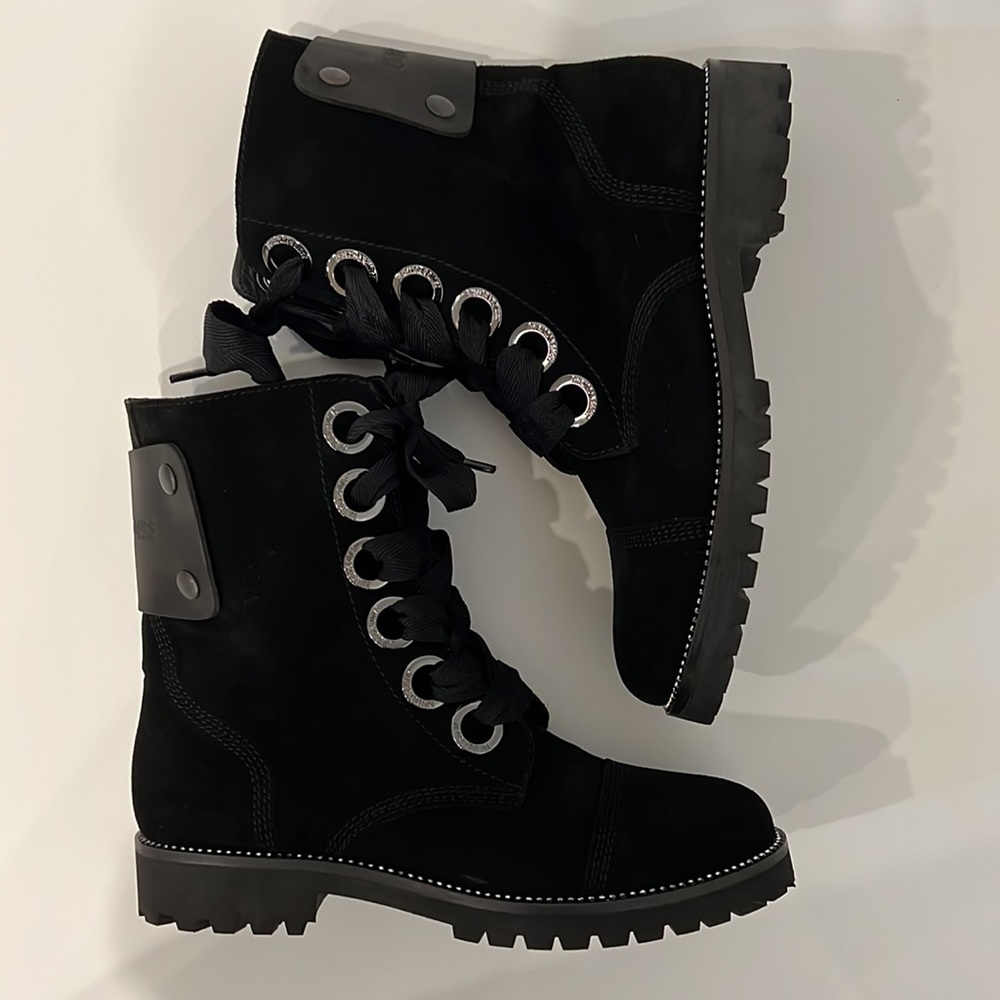 Zadig & Voltaire suede black combat boots size 39